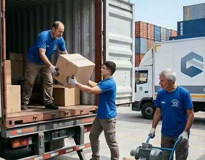 Descarga de containers